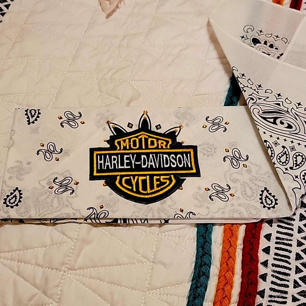 HARLEY DAVIDSON YELLOW BLING BANDANA